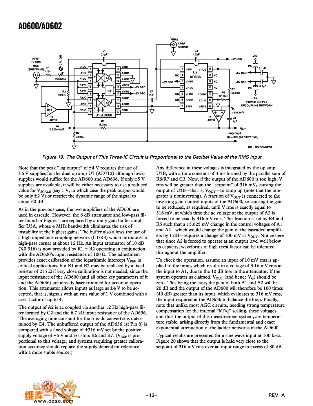 Analog Devices manual AD600/AD602, about 60 dB 