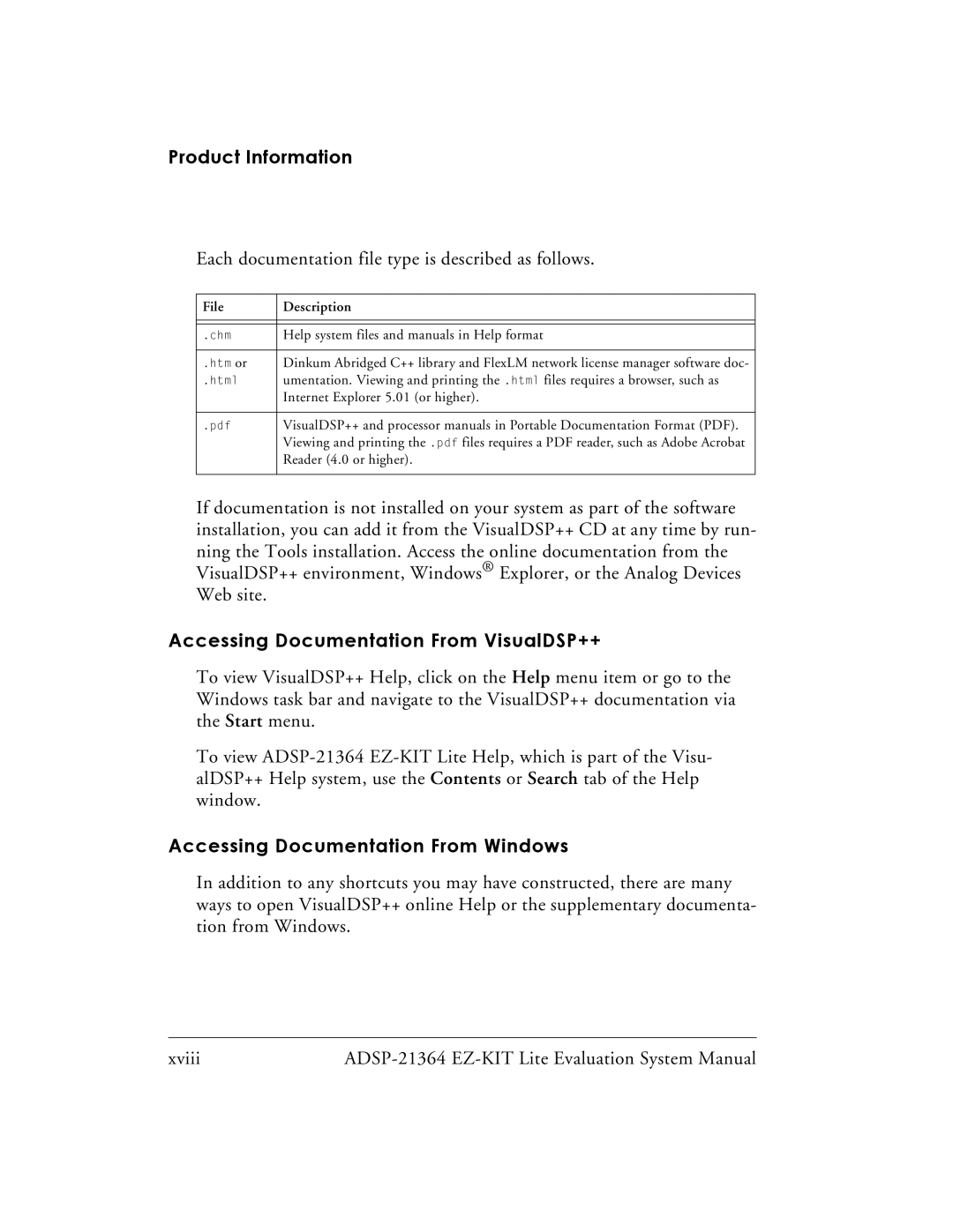 Analog Devices ADSP-21364 system manual Accessing Documentation From VisualDSP++, Accessing Documentation From Windows 