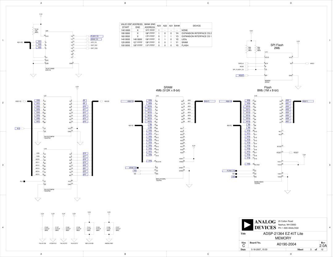 Analog Devices ADSP-21364 system manual 2Mb, Sram 