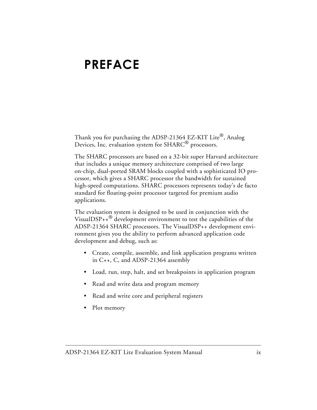 Analog Devices ADSP-21364 system manual Preface 