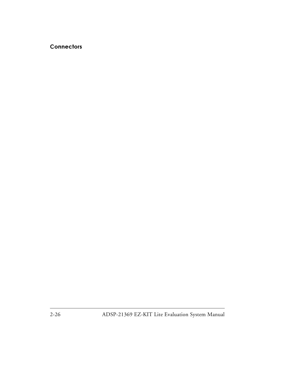 Analog Devices ADSP-21369 system manual Connectors 