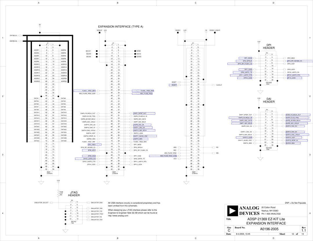 Analog Devices ADSP-21369 system manual Expansion Interface 