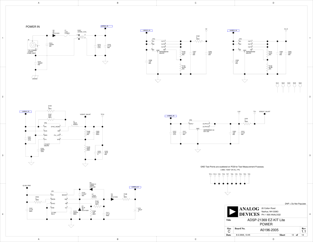 Analog Devices ADSP-21369 system manual Power 