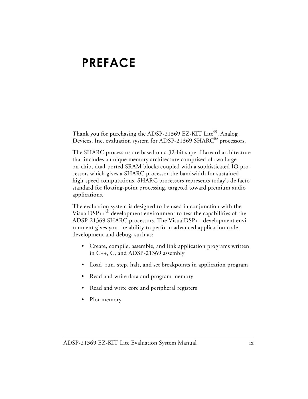 Analog Devices ADSP-21369 system manual Preface 