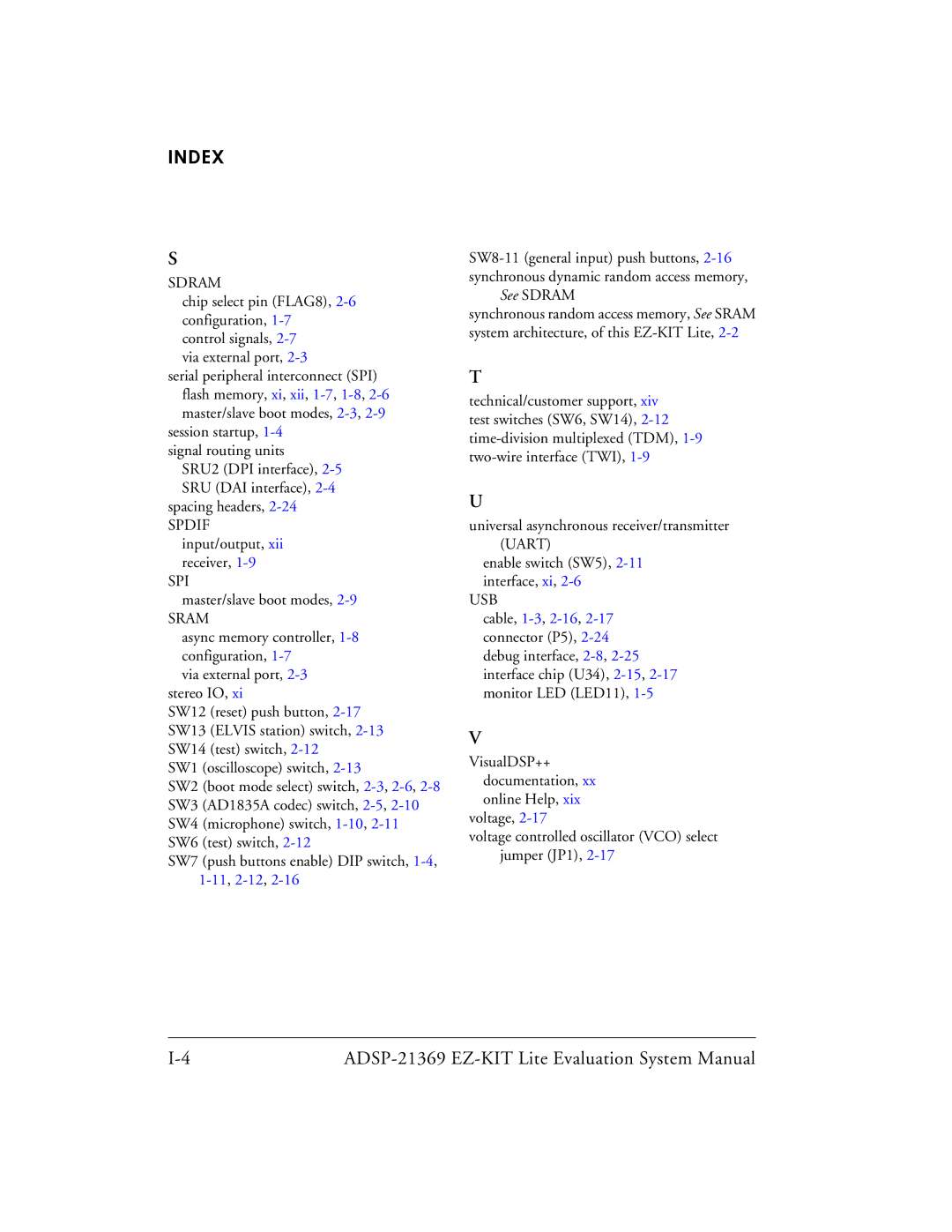 Analog Devices ADSP-21369 system manual Spi 