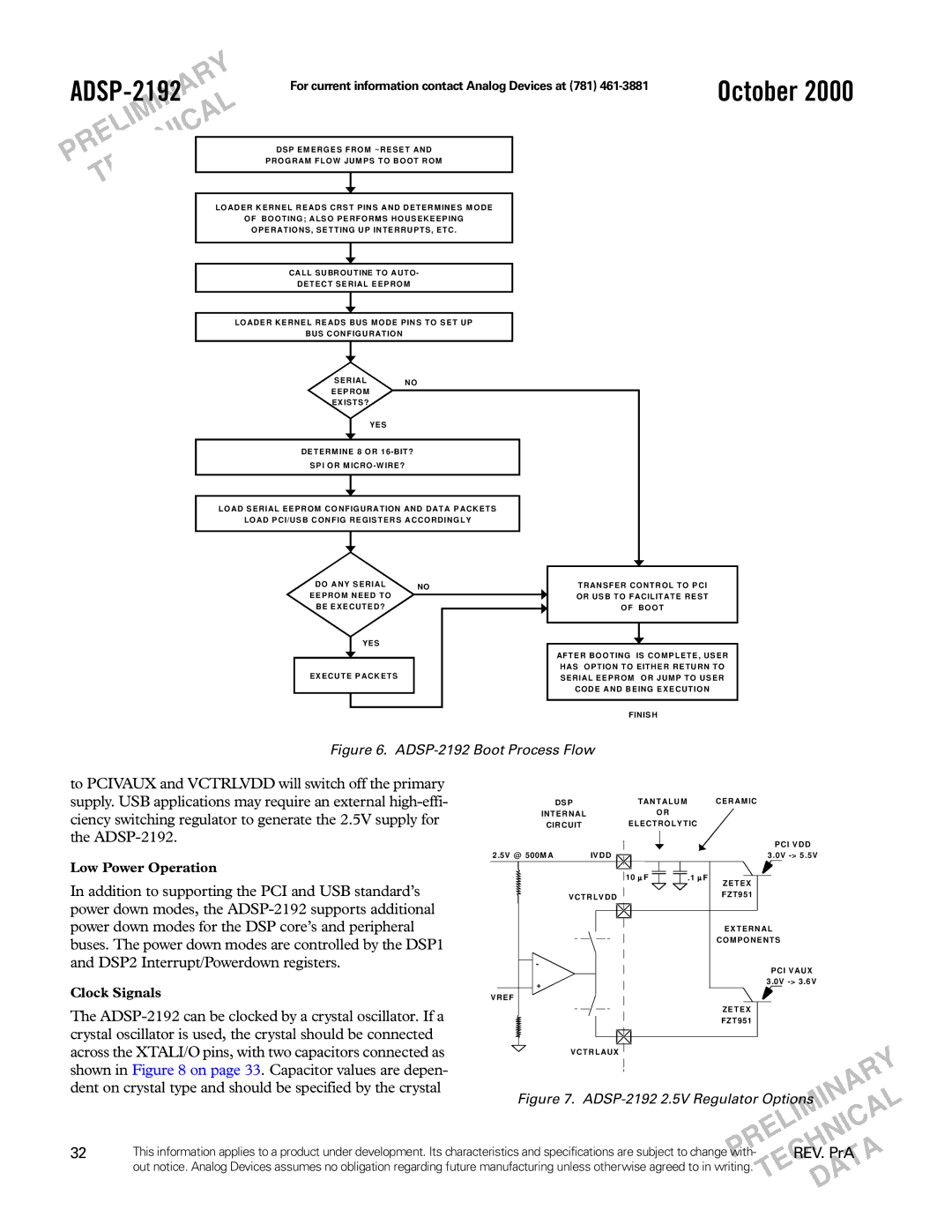 Analog Devices specifications ADSP-2192 can be clocked by a crystal oscillator. If a, ADSP-2192 Boot Process Flow 