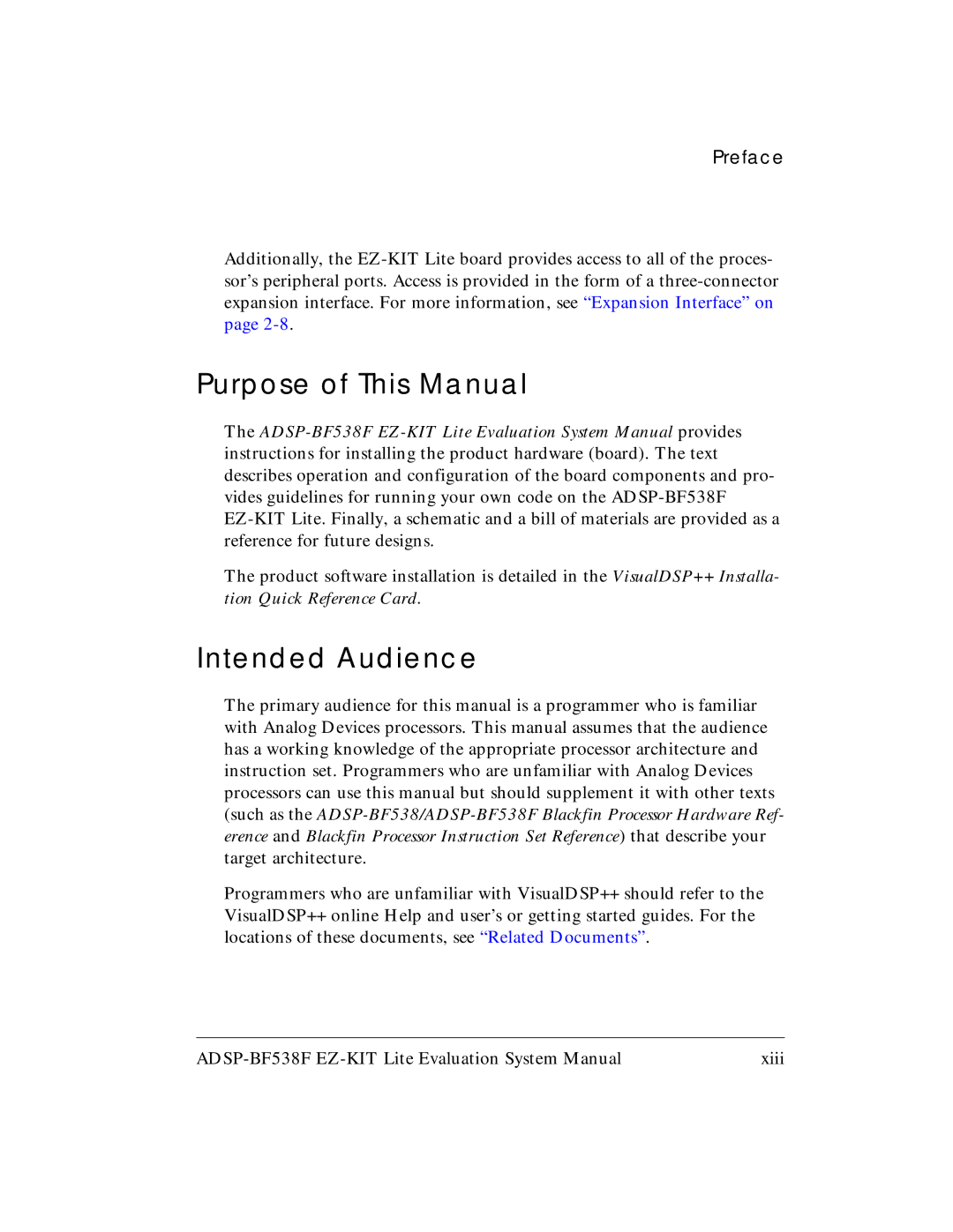 Analog Devices ADSP-BF538F system manual Purpose of This Manual, Intended Audience 