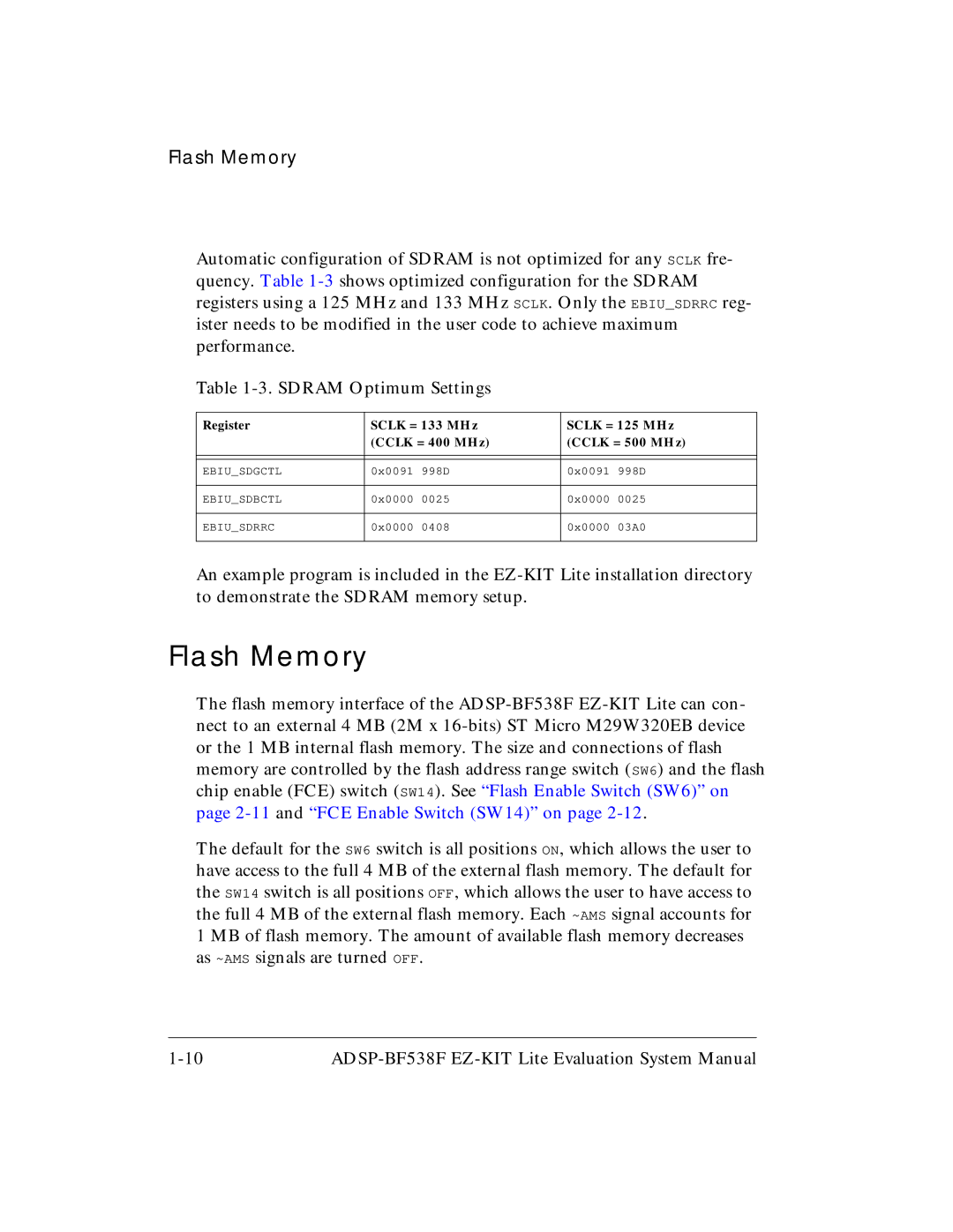 Analog Devices ADSP-BF538F system manual Flash Memory 