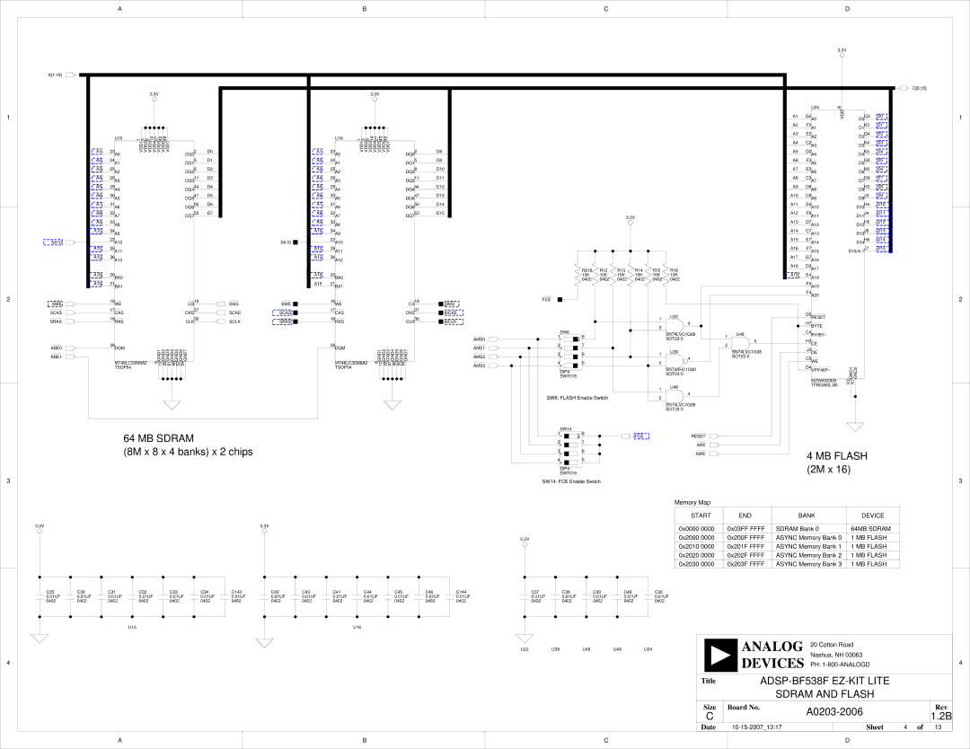 Analog Devices system manual MB Sdram, ADSP-BF538F EZ-KIT Lite Sdram and Flash 