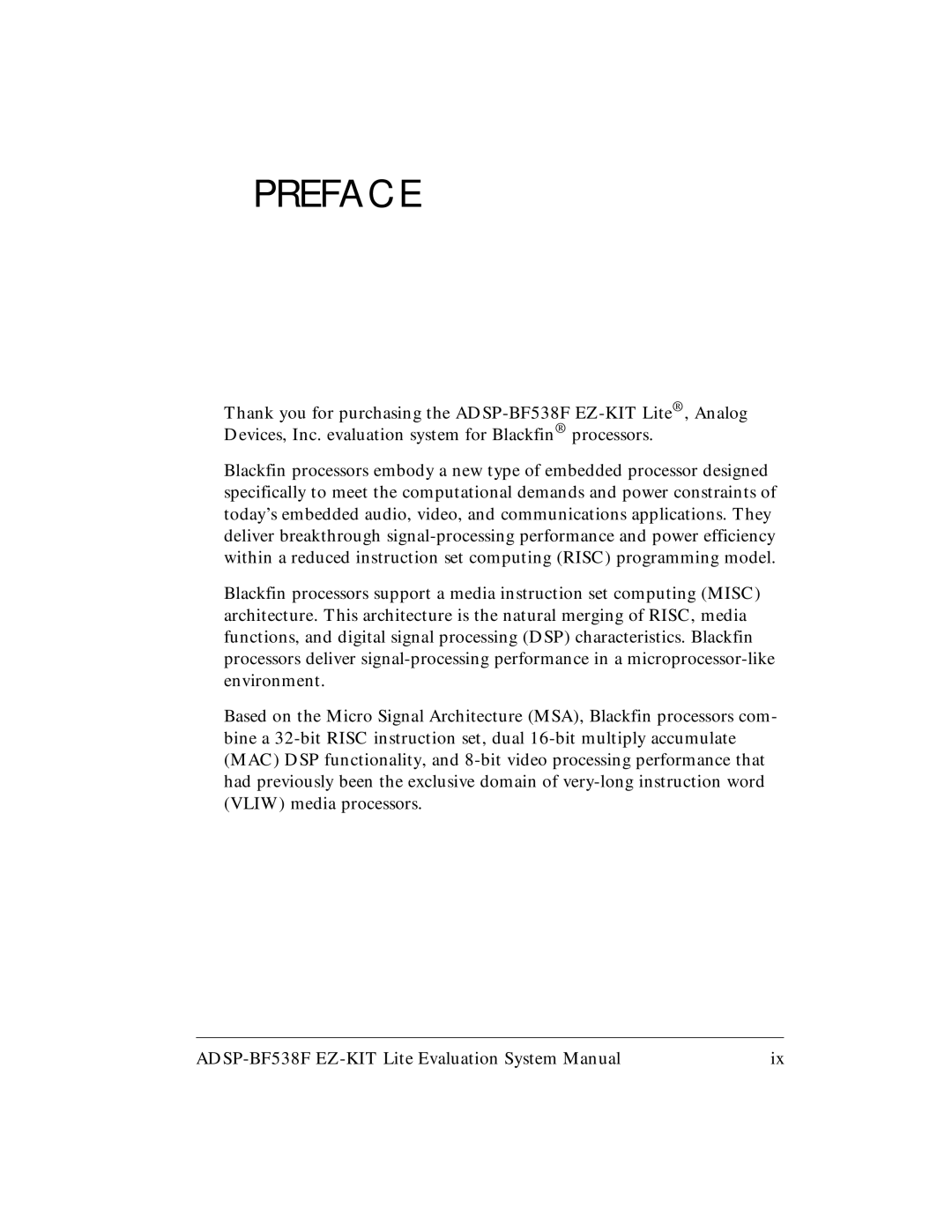 Analog Devices ADSP-BF538F system manual Preface 