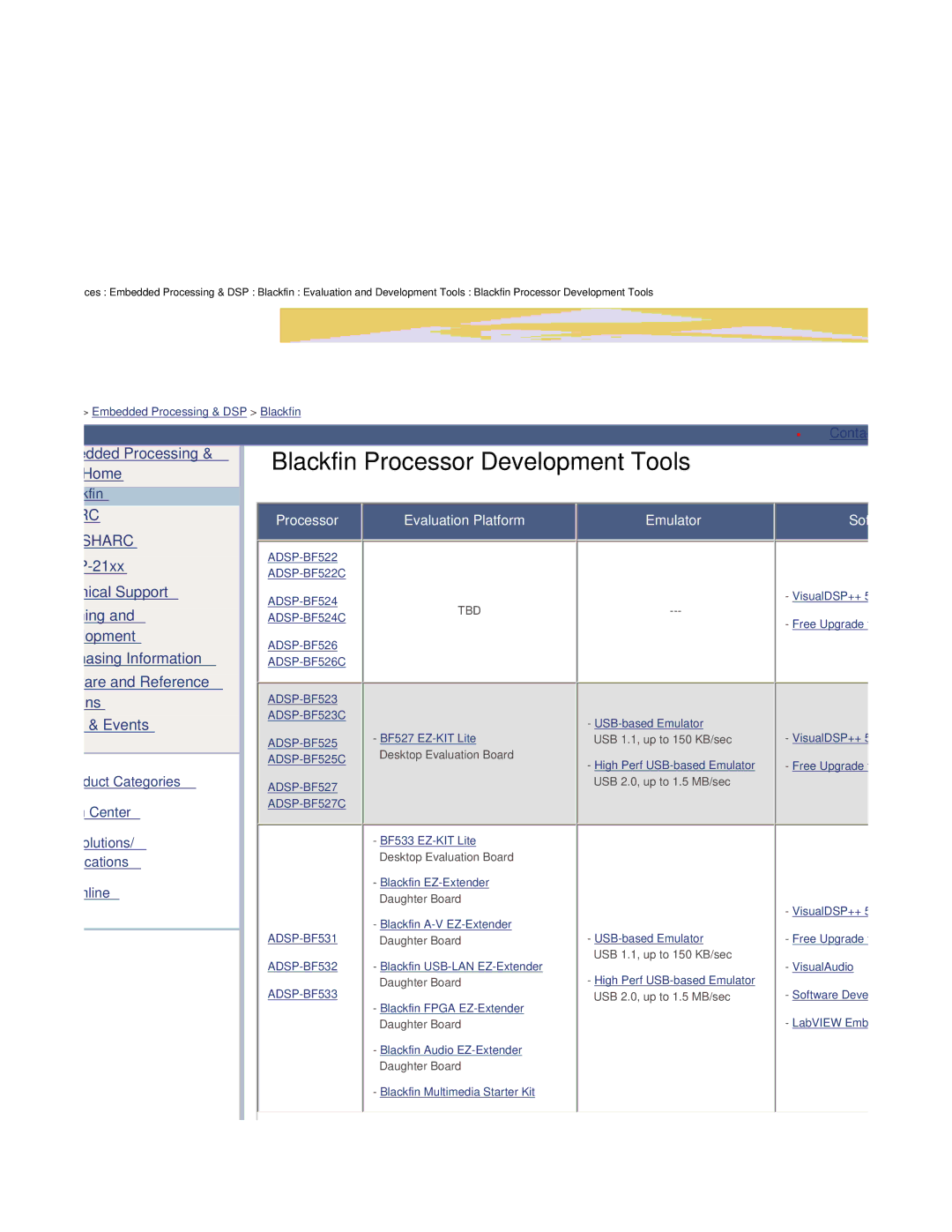 Analog Devices ADSP-BF538F system manual Blackfin Processor Development Tools 