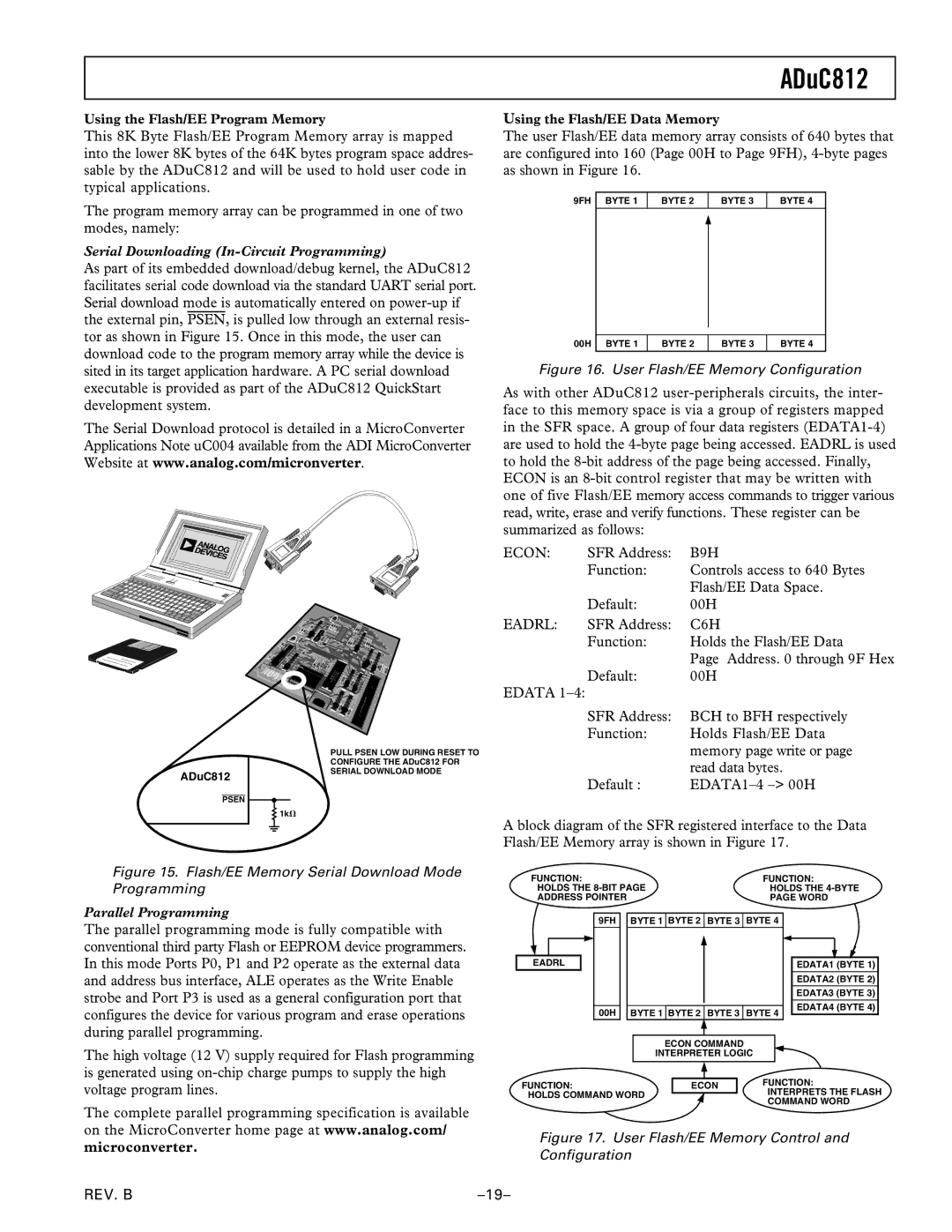 Analog Devices ADuC812 manual Econ, B9H, Eadrl, C6H, Voltage program lines 