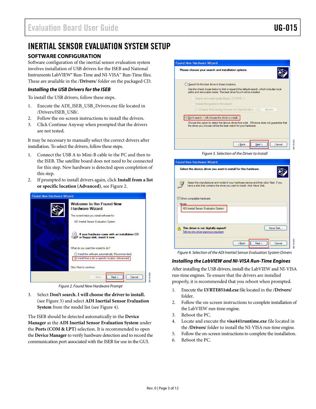 Analog Devices ADXL345 manual Inertial Sensor Evaluation System Setup, Software Configuration 