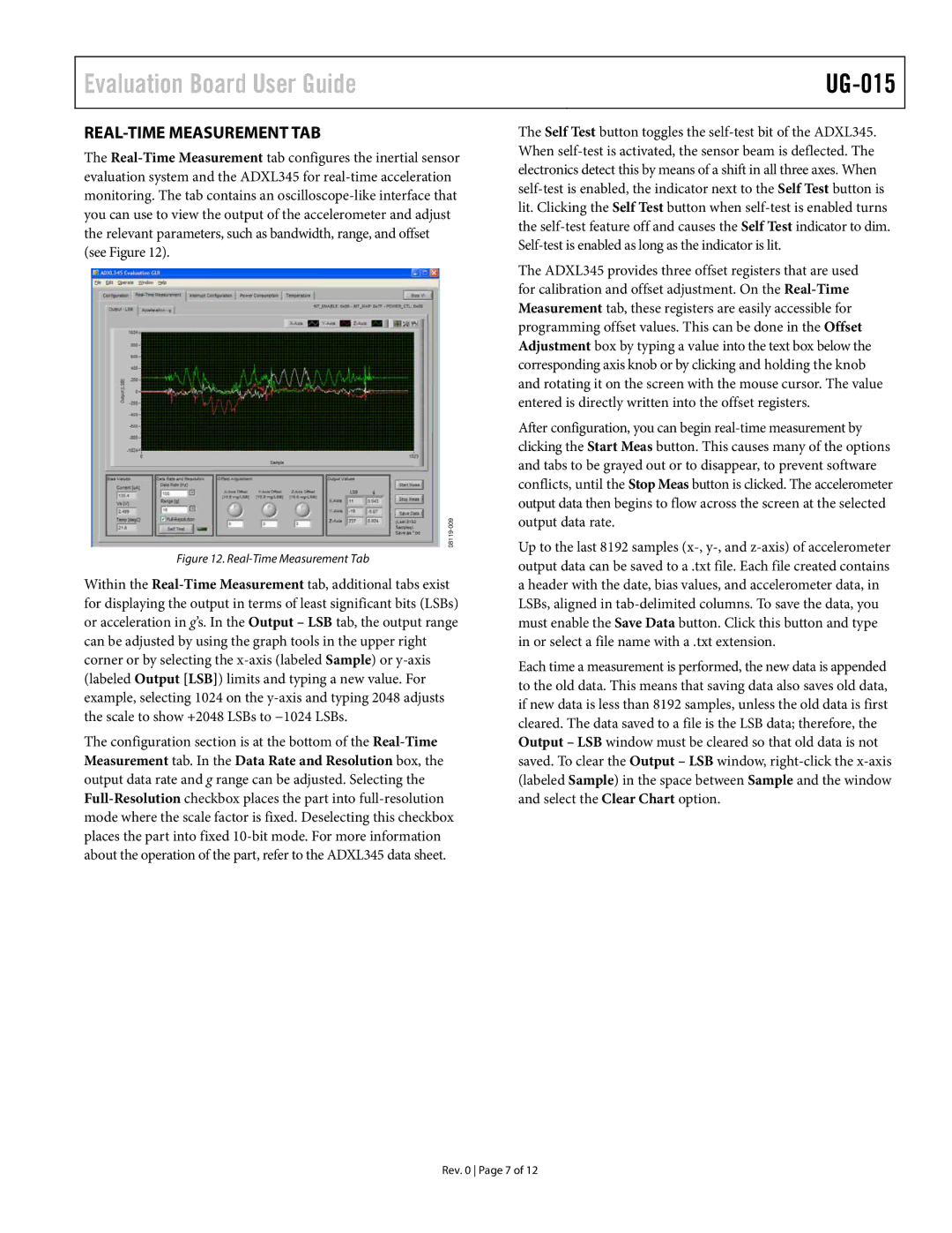 Analog Devices ADXL345 manual REAL-TIME Measurement TAB 