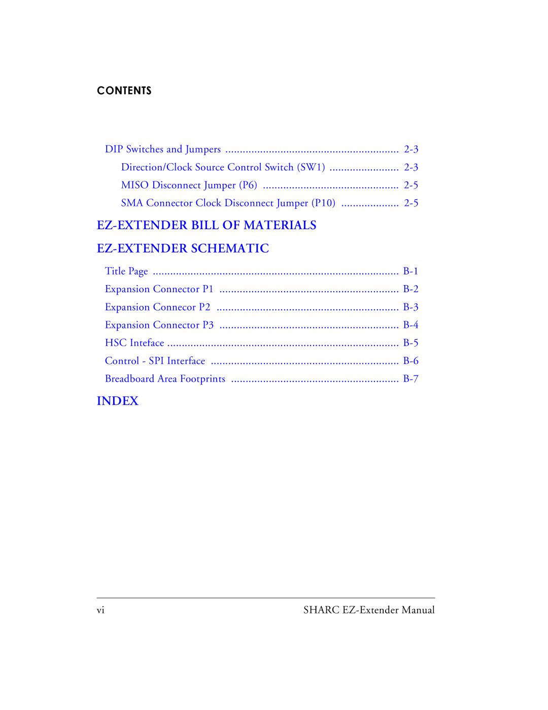 Analog Devices EZ-Extender, 82-000805-01 manual Index 