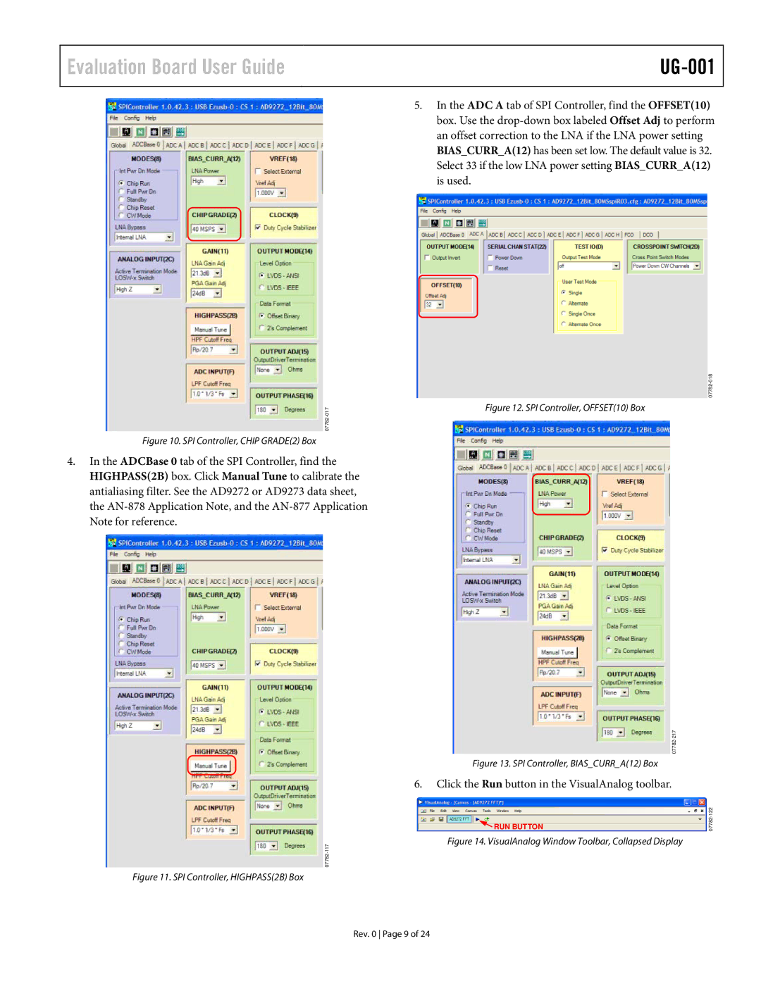 Analog Devices UG-001, AD9273, AD9272 user manual Click the Run button in the VisualAnalog toolbar 