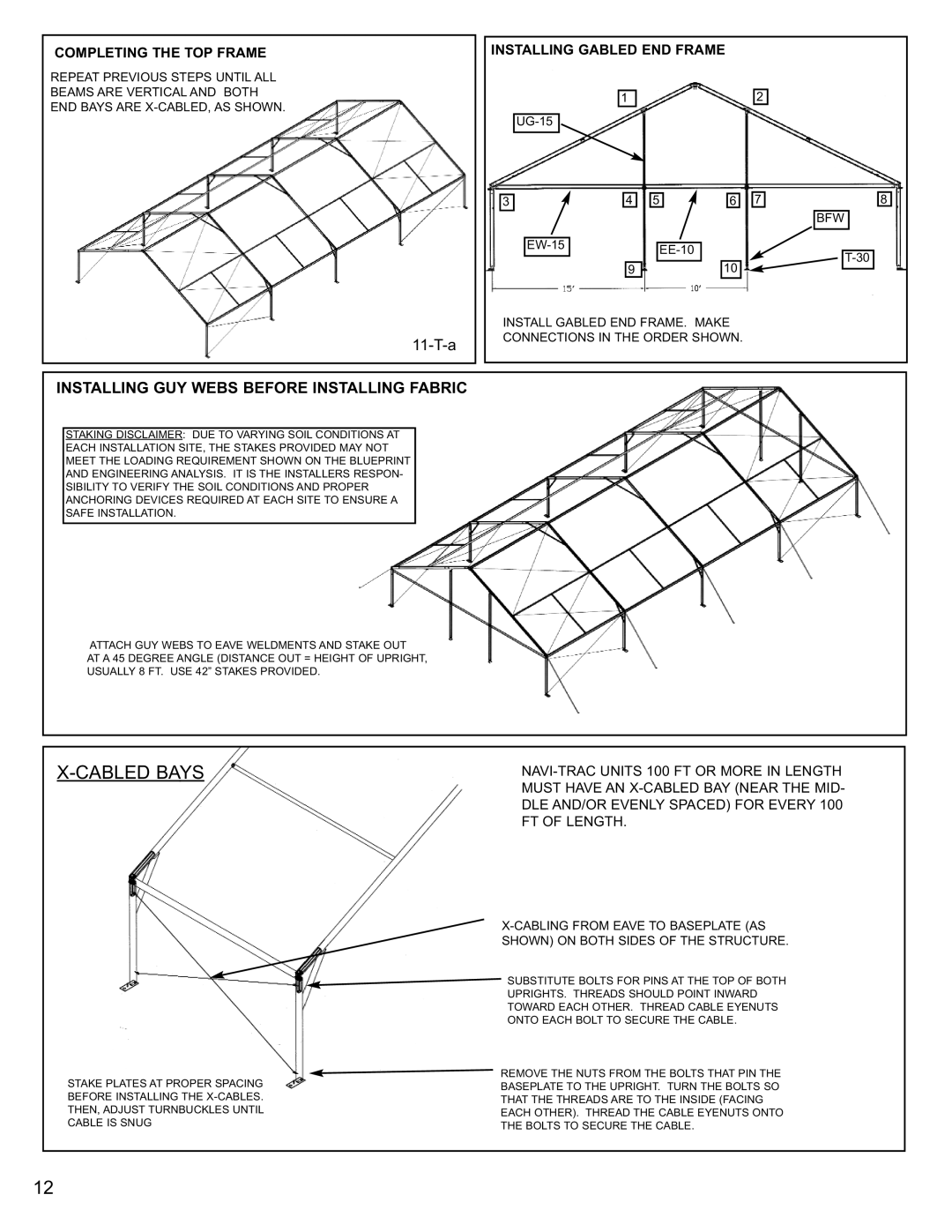 Anchor Hocking Glass NAV40GBL-1104 Cabled Bays, Completing the TOP Frame Installing Gabled END Frame 