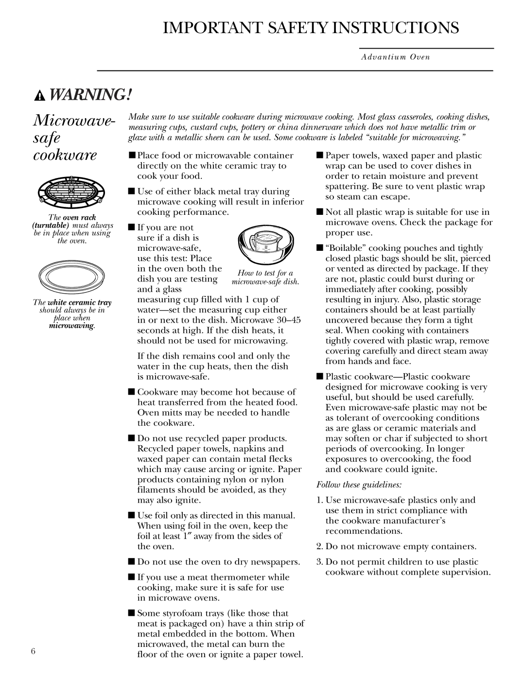 Anchor Hocking Glass ZSC2001, ZSC2000 owner manual Microwave- safe, Follow these guidelines 