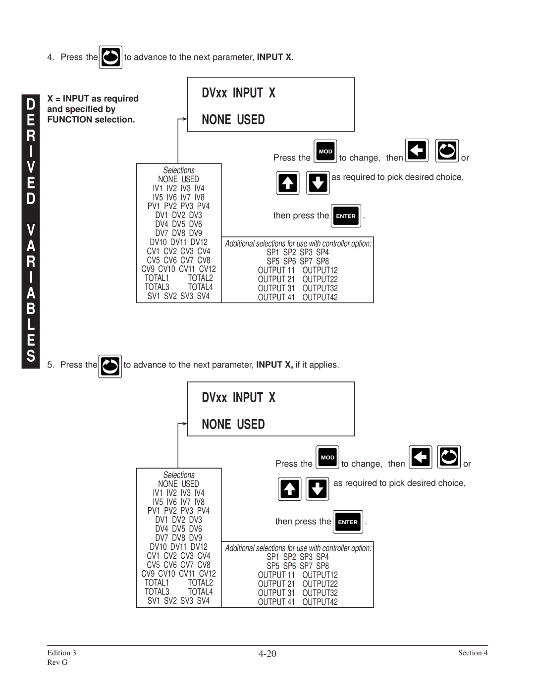 Anderson Manufacturing AV-9000 manual DVxx Input, None Used 