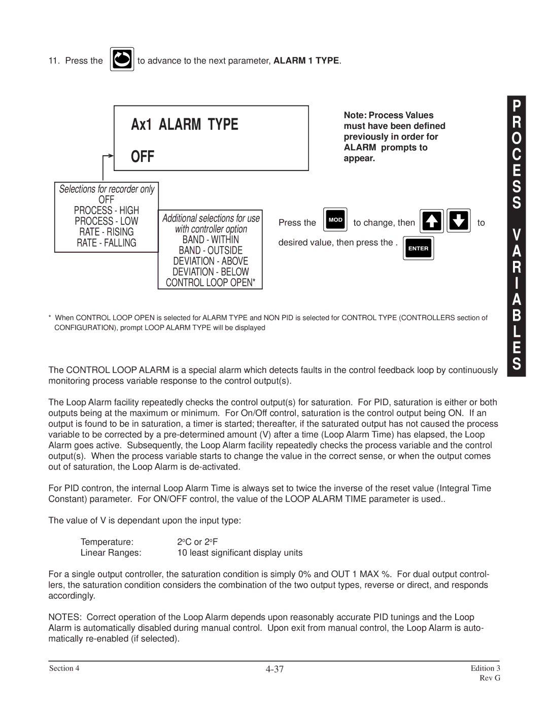 Anderson Manufacturing AV-9000 manual Ax1 Alarm Type, O C E, R I a, E S 