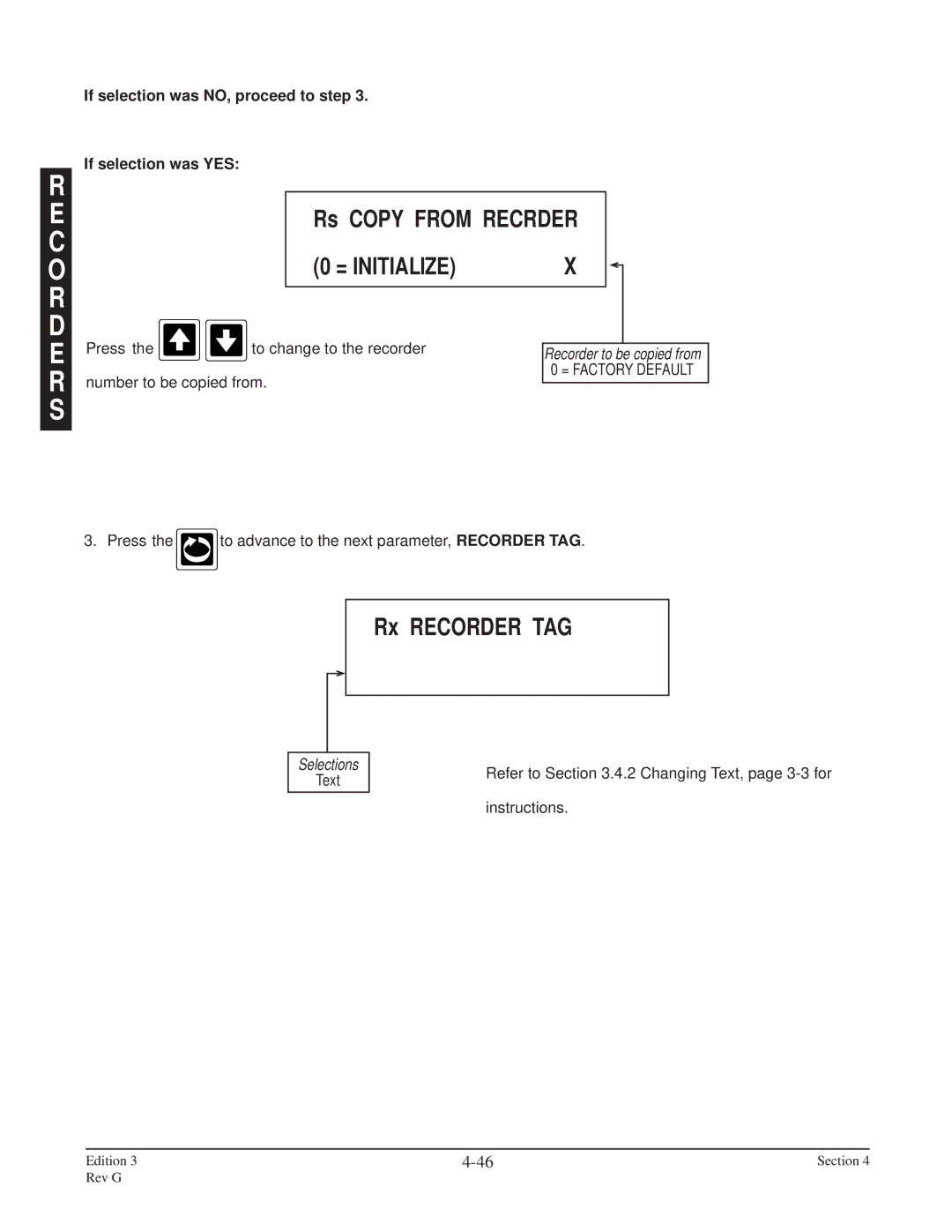 Anderson Manufacturing AV-9000 manual Rx Recorder TAG, Rs Copy from Recrder 