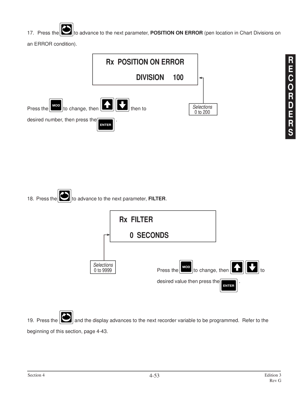 Anderson Manufacturing AV-9000 manual C O R D E R S, Rx Filter 