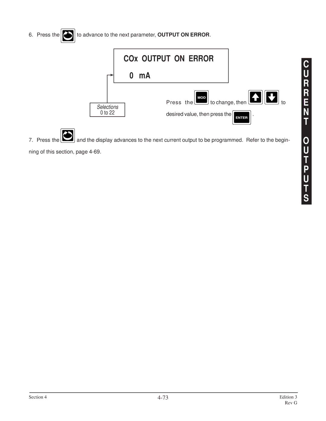 Anderson Manufacturing AV-9000 manual COx Output on Error 