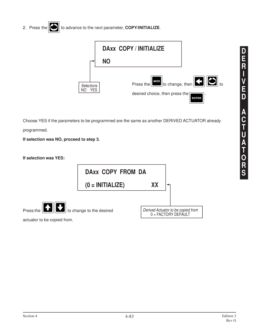 Anderson Manufacturing AV-9000 manual R I V E D T U a T O R S, DAxx Copy / Initialize, DAxx Copy from DA, No YES 