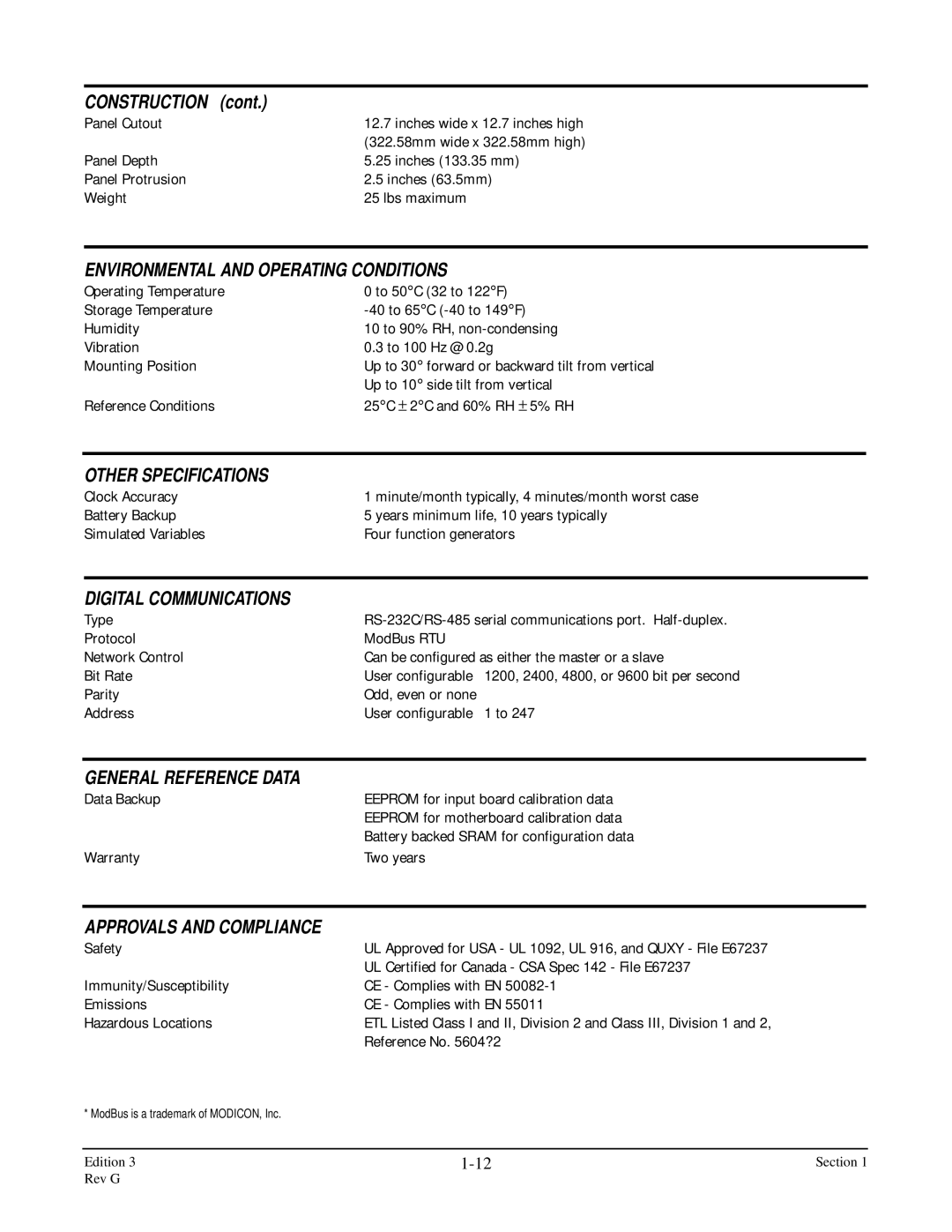 Anderson Manufacturing AV-9000 manual Environmental and Operating Conditions 