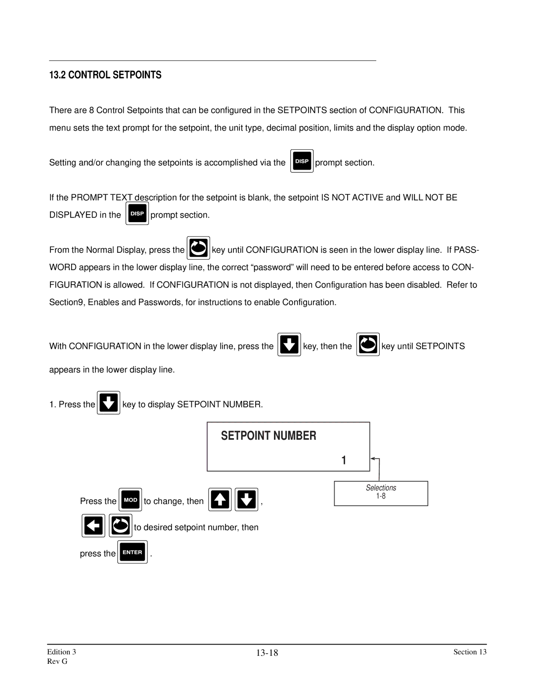 Anderson Manufacturing AV-9000 manual Setpoint Number, 13-18 