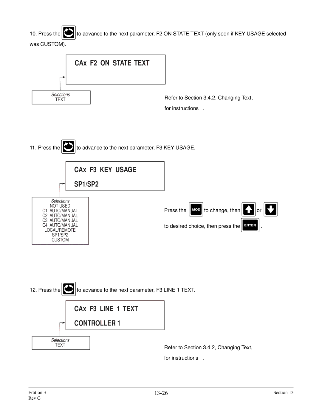 Anderson Manufacturing AV-9000 manual CAx F2 on State Text, 13-26 