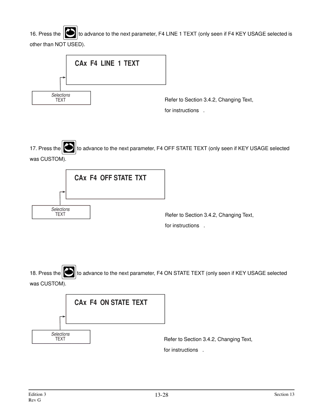 Anderson Manufacturing AV-9000 manual CAx F4 Line 1 Text, 13-28 