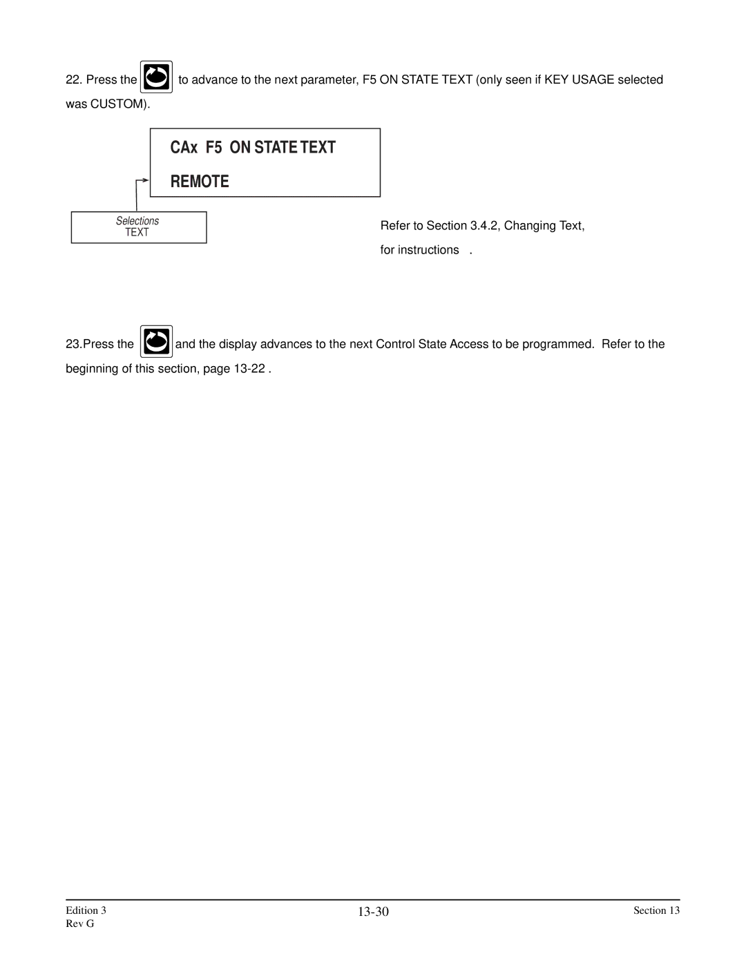 Anderson Manufacturing AV-9000 manual CAx F5 on State Text, Remote, 13-30 