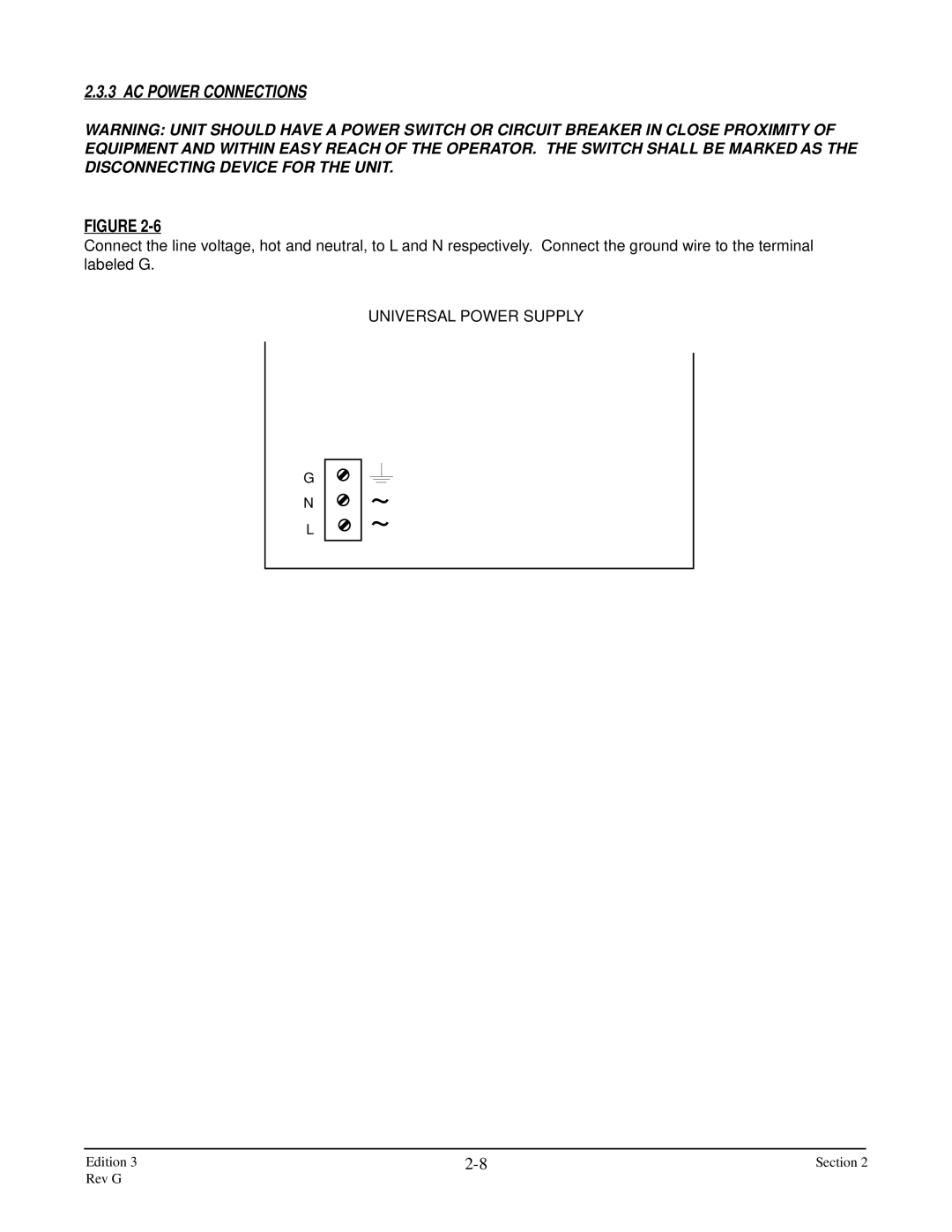 Anderson Manufacturing AV-9000 manual AC Power Connections, Universal Power Supply 