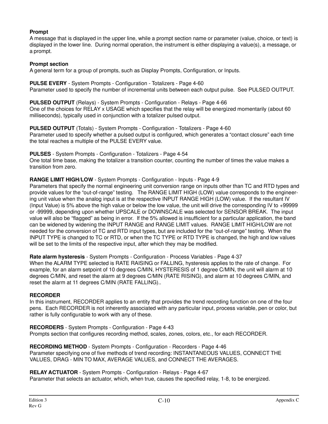 Anderson Manufacturing AV-9000 manual Prompt section 