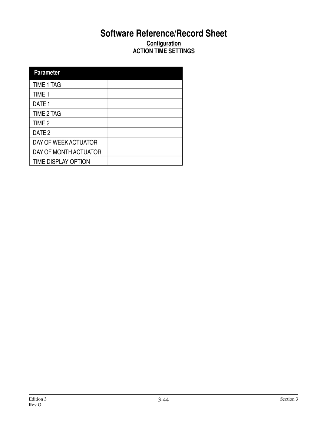 Anderson Manufacturing AV-9000 manual Action Time Settings 