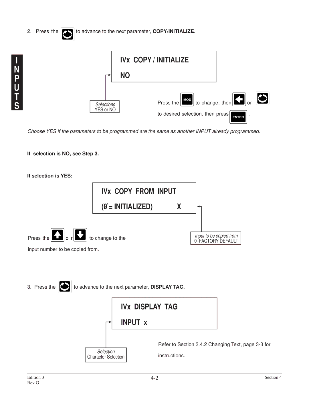 Anderson Manufacturing AV-9000 manual IVx Display TAG Input, IVx Copy from Input, = Initialized 