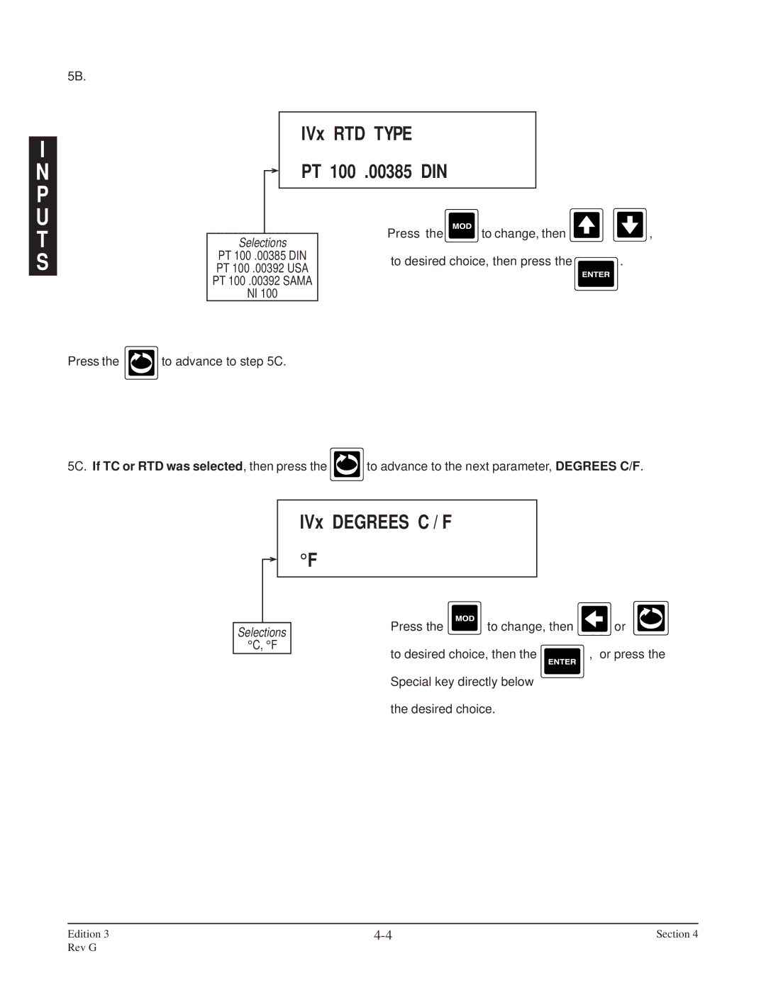 Anderson Manufacturing AV-9000 manual IVx RTD Type PT 100 .00385 DIN, IVx Degrees C / F, Din 