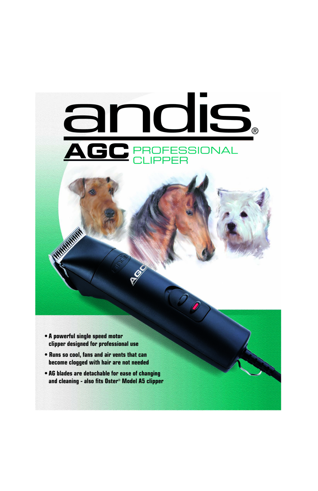 Andis Company AGC manual Agcprofessionalclipper 