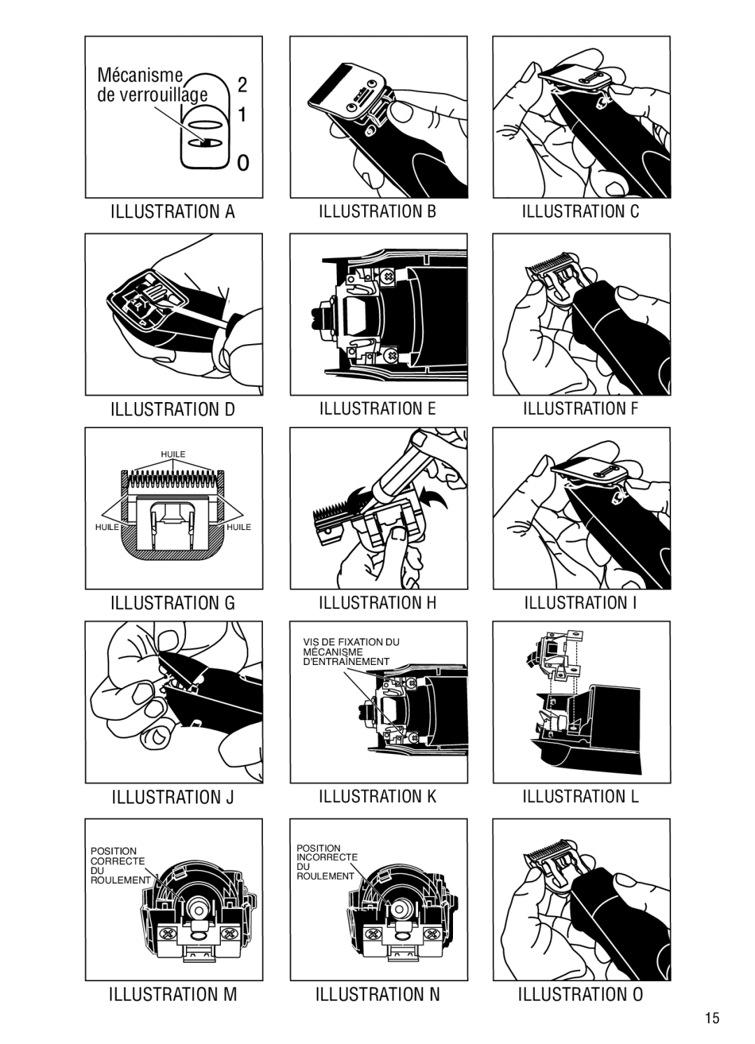 Andis Company AGC2 manual Illustration J 