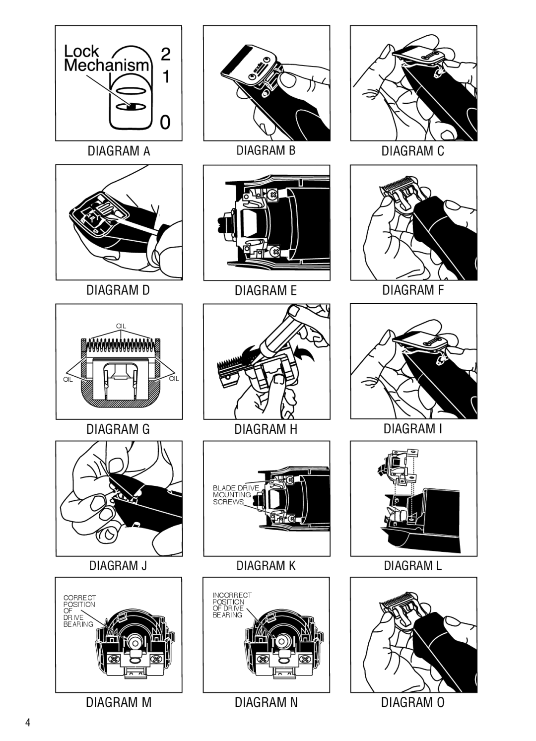 Andis Company AGC2 manual Diagram a 