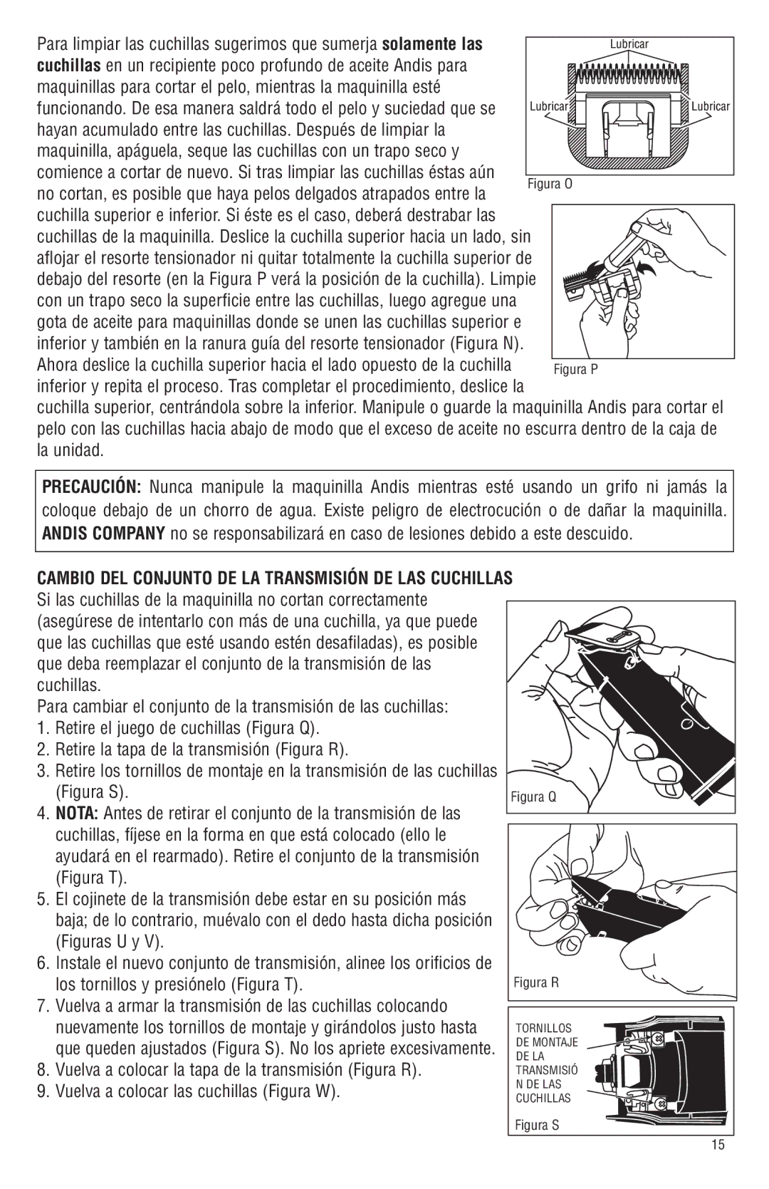 Andis Company Andis AGR+ AGRC manual Maquinillas para cortar el pelo, mientras la maquinilla esté 