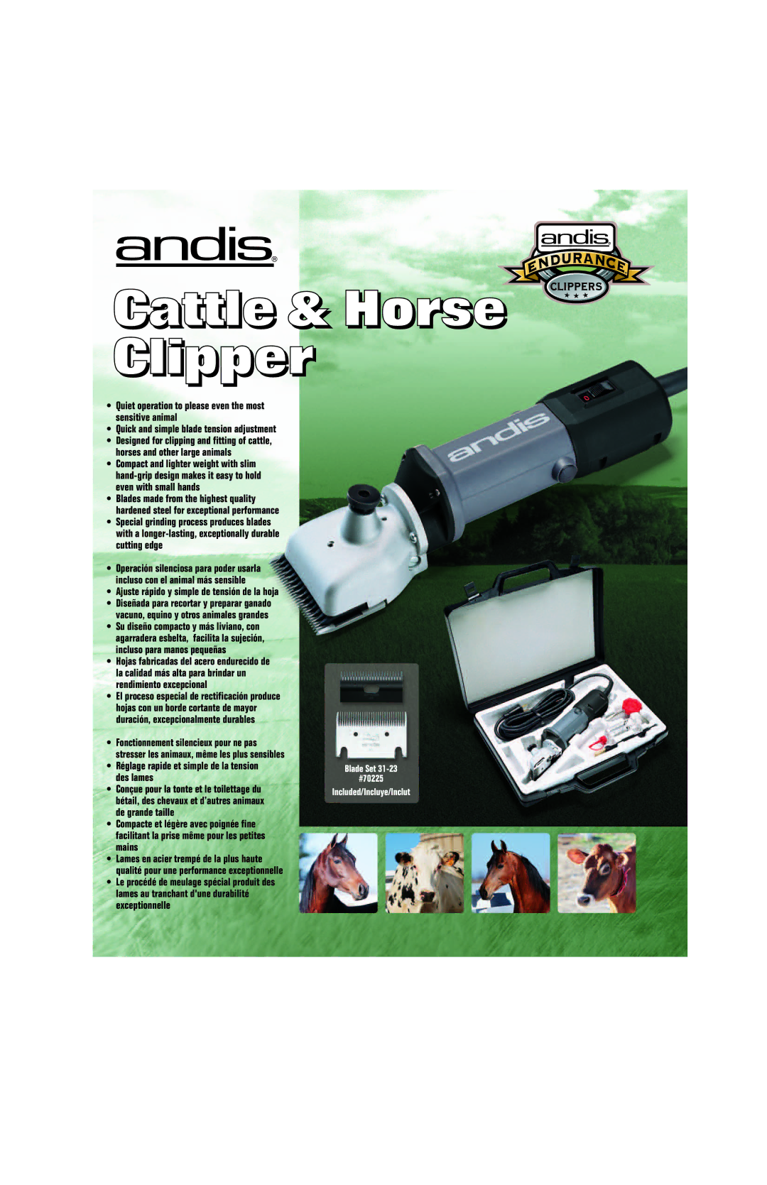 Andis Company HC 120V manual Réglage rapide et simple de la tension des lames 