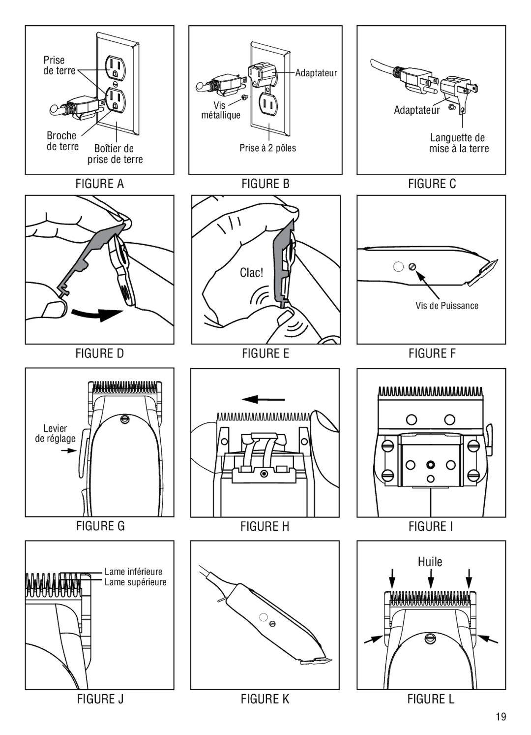 Andis Company GC, ML manual Clac 