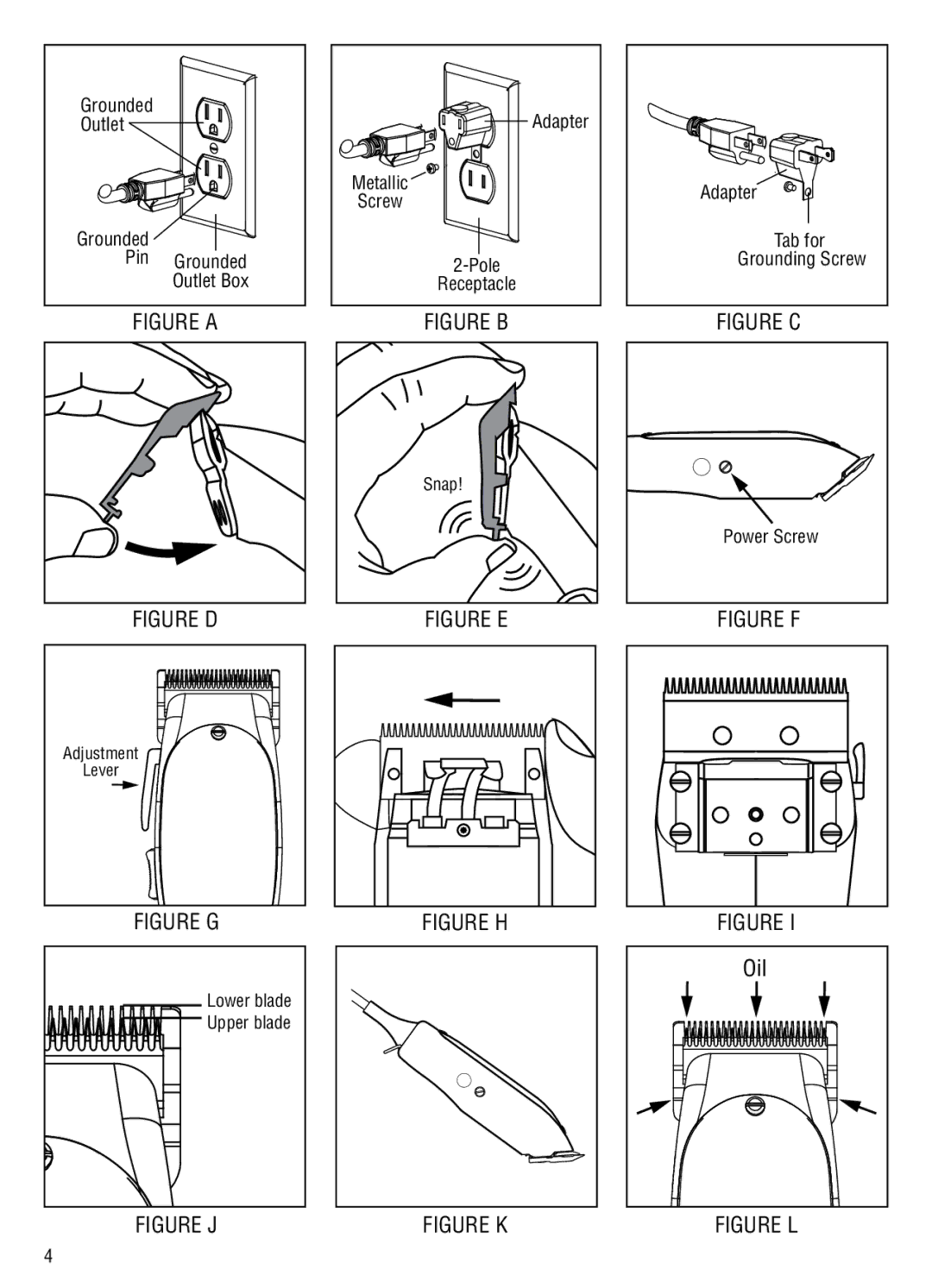 Andis Company ML, GC manual Figure a 