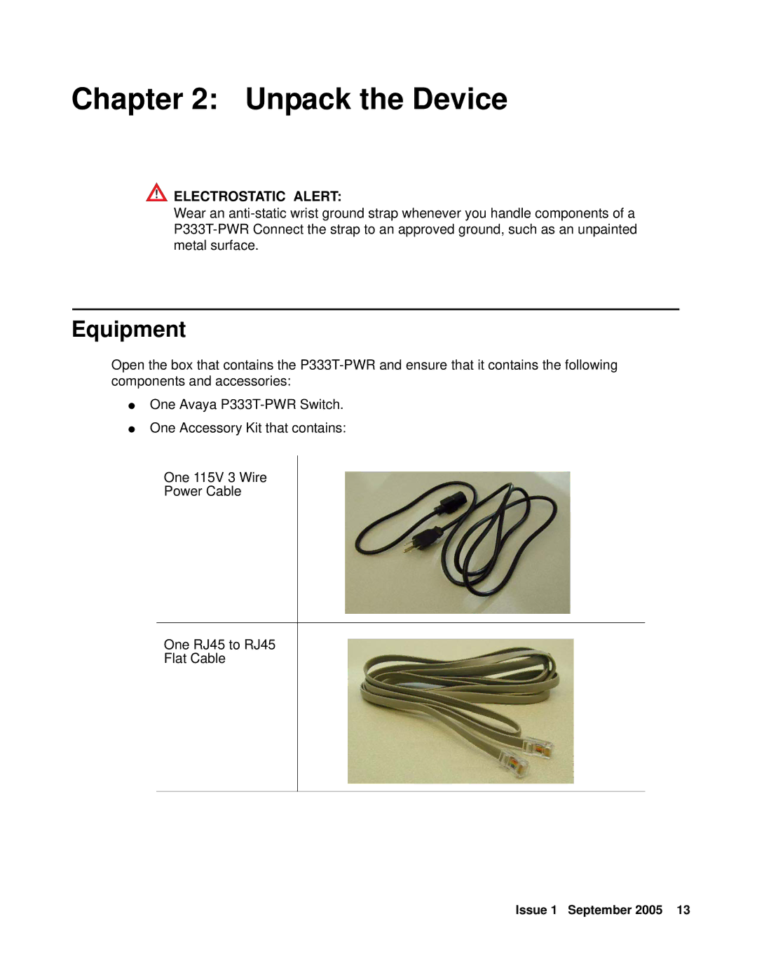 Andis Company P333T-PWR quick start Unpack the Device, Equipment 