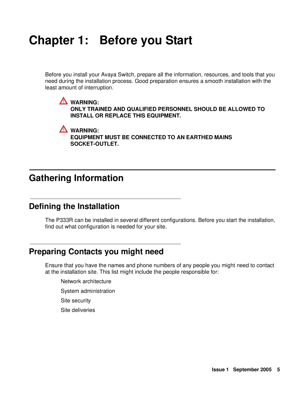 Andis Company P333T-PWR quick start Before you Start, Gathering Information, Defining the Installation 