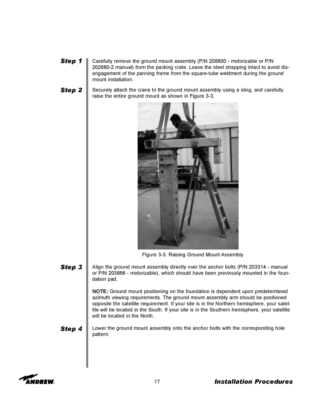 Andrew 3.7-Meter Earth Station Antenna manual Step 