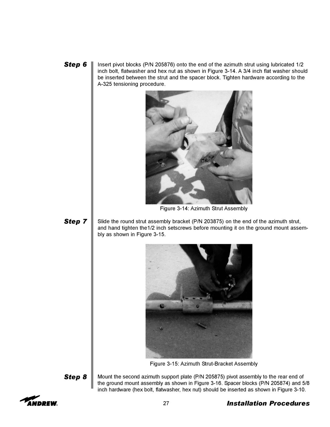 Andrew 3.7-Meter Earth Station Antenna manual Step 