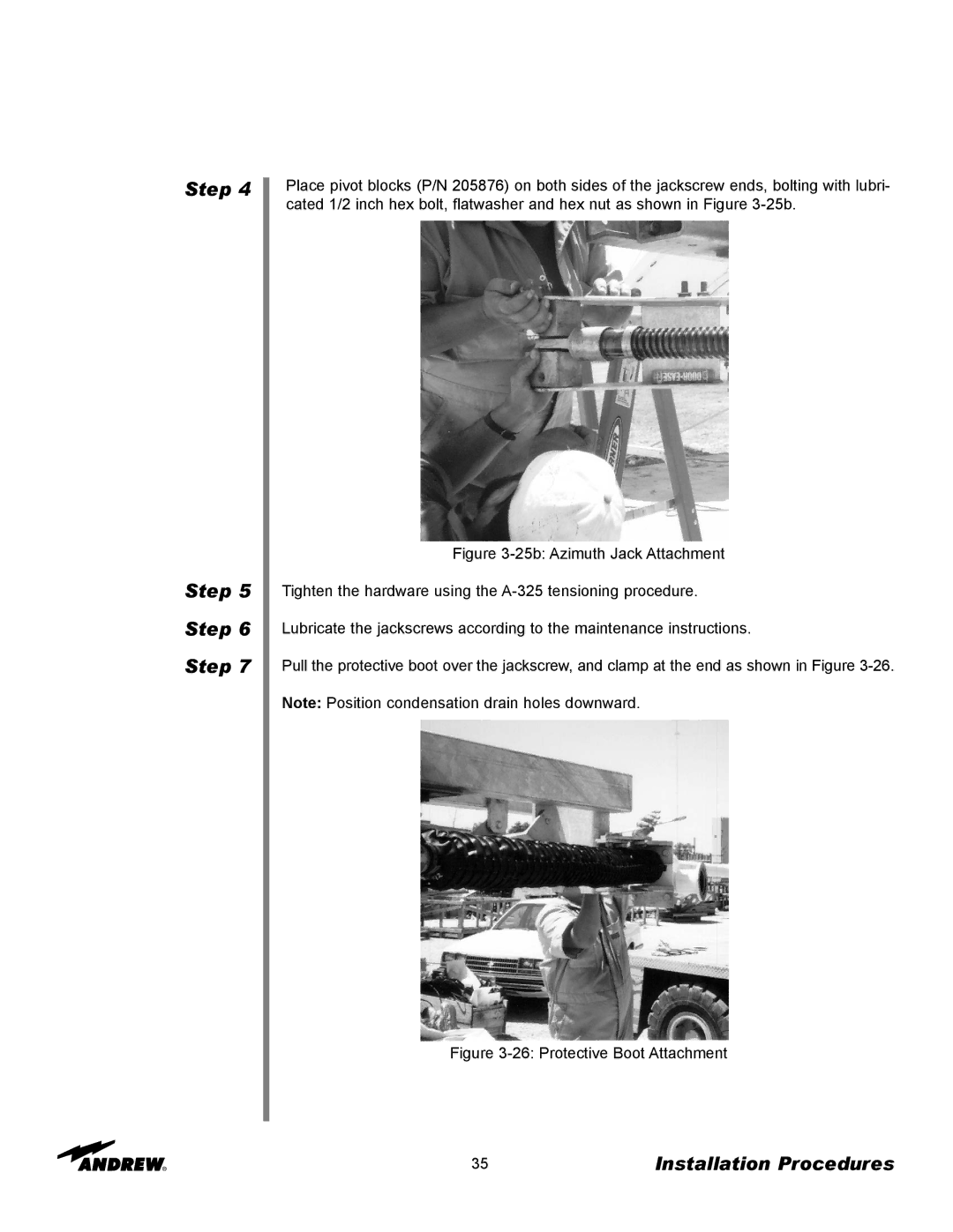 Andrew 3.7-Meter Earth Station Antenna manual Protective Boot Attachment 